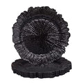 Black Charger Plates Set of 6 - Reef Design, 13-Inch Dinnerware Accessories