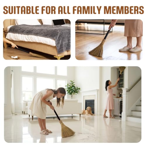 Black Natural Grass Wedding Sweeping Broom - Traditional Vietnamese Straw Decor