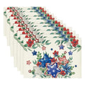 Patriotic American Flag 4th of July Placemat Set - 12x18 Inch Rectangular, Pack of 4, Memorial Day Table Decor