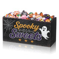Halloween Candy Dish Wooden Happy Ghost Horror Style - Black