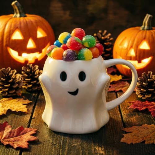 Halloween Ghost Coffee Mug - 14oz Ceramic Spooky Cup for Kids & Adults