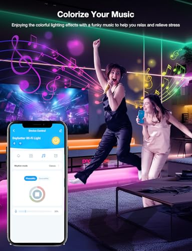 100FT Color Changing LED Strip Lights with Music Sync & App Control