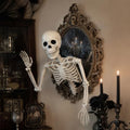 Halloween Haunted Skeleton Mirror Decor - Spooky Gothic Tabletop Prop