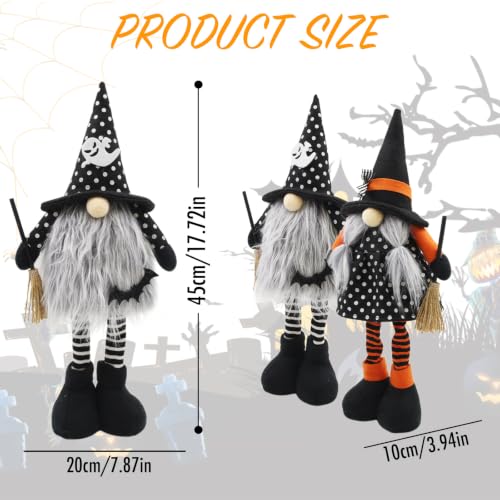Halloween Gnome Figurines Set of 2 - Standing Halloween Home Decor - Variation of Halloween Gnome / Standard