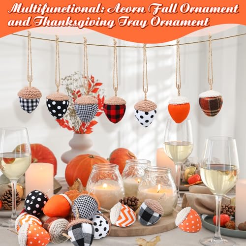 12 Pcs Fall Acorn Ornaments Hanging Decor for Thanksgiving Autumn Home