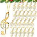 Gold Christmas Music Note Ornaments - 24 Pack Treble Clef Hanging Decorations