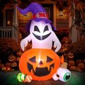 5FT Outdoor Inflatable Pumpkin Ghost Halloween Decoration with LEDs