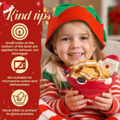 Santa Claus Ceramic Candy Bowl Set - Christmas Serveware