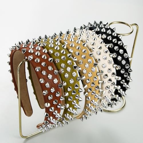 Black Punk Studded Headband - Rock, Halloween, Cosplay, Party Accessory - Pack of 1