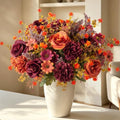 Artificial Fall Flowers for Vase - Orange & Brown Autumn Centerpiece