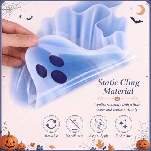Halloween Ghost Window Clings - Spooky White Decor for Home & Office
