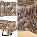 Cobblestone Tablecloth Roll 100 Ft x 54 in Disposable Plastic for Parties and Events - Variation: 1200" x 54"