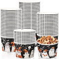 Potchen 50 Pack 9 oz Halloween Paper Soup Bowls - Ghost with Witch Hat