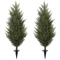Artificial Topiary Trees Set 3.6FT Outdoor UV Resistant Shrubs - Green / 2