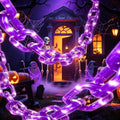 Purple Halloween Chain Lights 10Ft Battery Operated with Timer - Spooky Decor