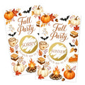 Fall Party Halloween Pumpkins Leaves Scratch Off Cards - Beige219 - 50 Pack