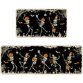 Halloween Skeleton Kitchen Mat Set of 2 - Black & Skeleton Skeleton Black Variation