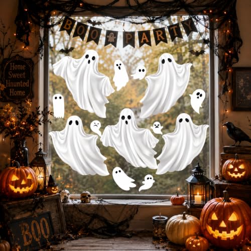 Halloween White Ghost Window Cling Decal Large 35.5 Inch - Variation of This Listing: White Ghosts 03