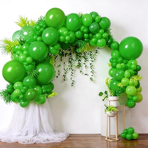 Green Latex Balloons Set - 100pcs 12 Inch Party Decorations for Weddings, Birthdays & Holidays