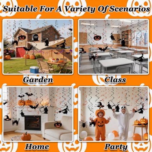 Halloween Hanging Streamers Set - 36 PCS Indoor Outdoor Ghost Pumpkin Witch Decor