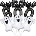 Halloween Ghost and Bat Foil Balloon Set - Black and White Party Decorations