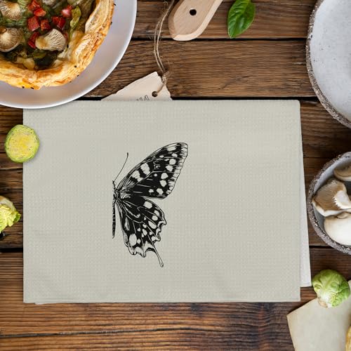 Boho Butterfly Kitchen & Bathroom Towels Set - 2 Pack, 16x24 Inches