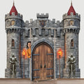 Medieval Castle Door Cover Set for Party Decor - 4 Pieces, Knight & Torch Theme