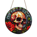 Gothic Skull Window Hanging - Stained Acrylic Wall Art for Decor & Parties