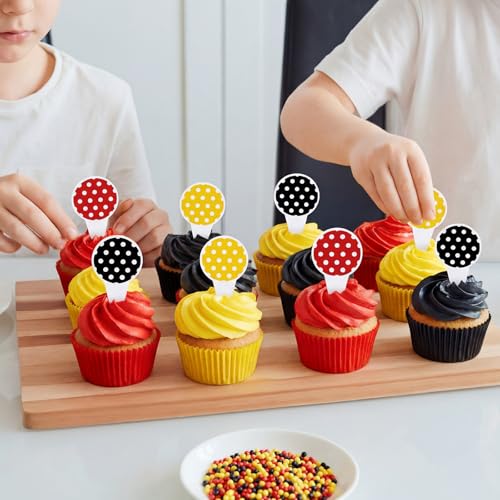 Cartoon Cupcake Toppers - 24 Pcs Cake Decorations for Birthday & Party - Variation: Cartoon
