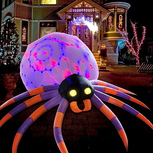 8FT Halloween Inflatable Spider with Magic LED Lights - Yard Decor, Blow Up Lawn Decoration - Variation: Spider-A