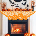 Halloween Lace Mantle Cover for Fireplace Decorations Jack O Lanterns Fall Home Decor
