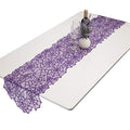 Purple Lace Table Runner Spiderweb Cover for Halloween Party - 71x13 Inches