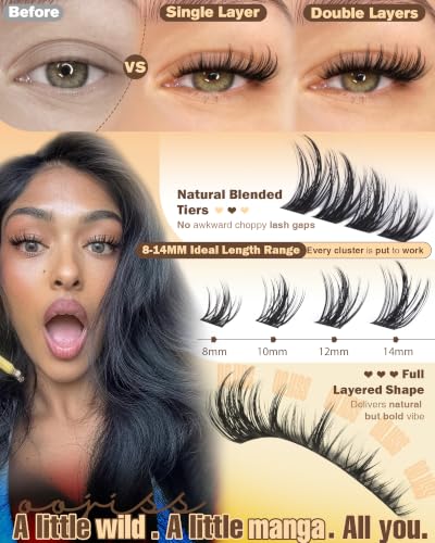 Wispy Natural Eyelash Clusters 8-14mm for Lash Extensions - Soft Glam