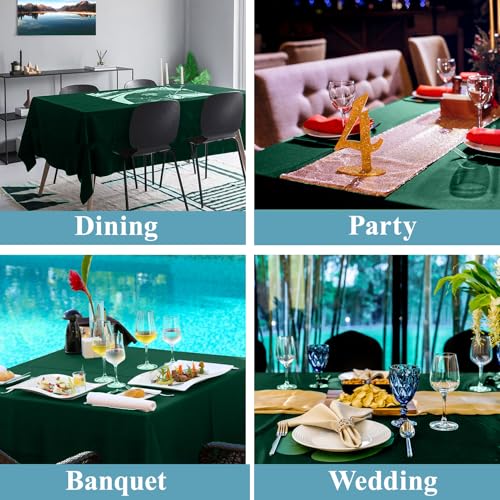 Green Rectangle Tablecloth 2 Pack 90x132 Inches for 6ft & 8ft Tables - VidaFete