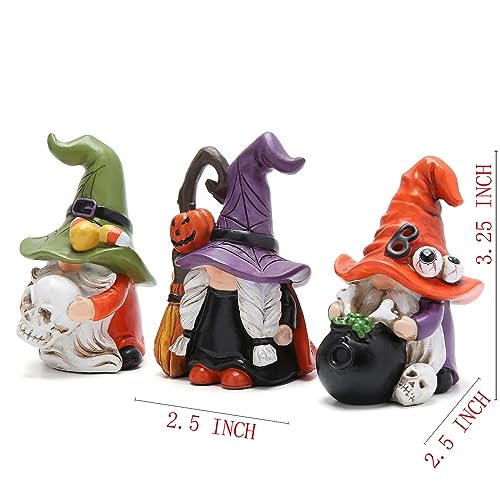 Halloween Gnome Decorations Set - Handmade Elf Figurines with Multicolor Accents
