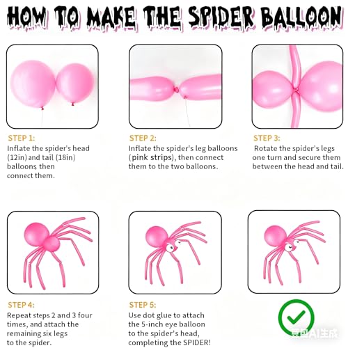Halloween Spider Balloons Arch Kit with Colorful Latex & Foil Balloons - Candy Spider Variation