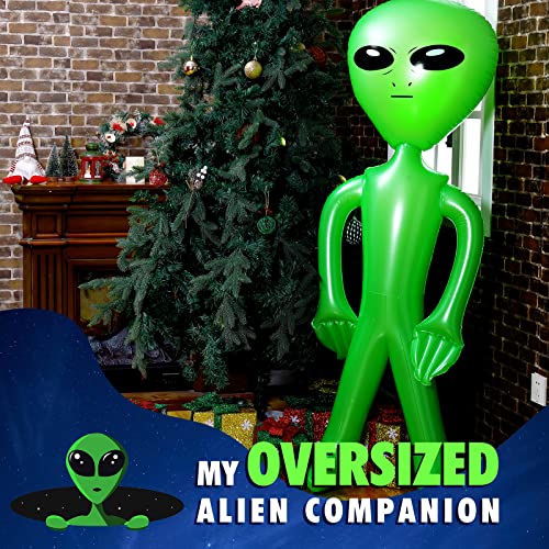 63 Inch Inflatable Alien Party Decoration - Green Space Themed Balloon Set