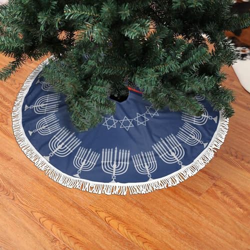 Christmas Tree Skirt 48 Inch Snowman Rudolf Presents Snowflake Festive Decor