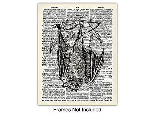 Gothic Bat Wall Art Prints - Skeleton Steampunk Decor for Home, Office & Halloween