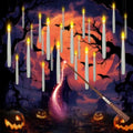 24 Floating Candles with Wand & AAA Batteries Halloween Decor - White - Variation of THIS listing