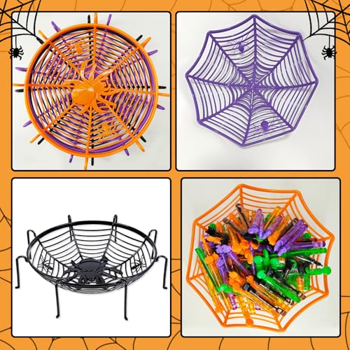 Halloween Candy Bowl Set 6 Pcs Spider Web Design Kids Party Decor