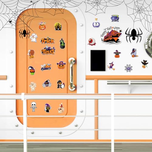 Halloween Cruise Door Magnets Set - 25 Fun Themed Refrigerator & Cabin Decor - Variation: Halloween