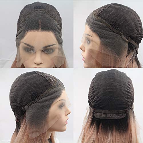 xiweiya Purple Lace Front Wig Long Silky Straight Piano Purple Synthetic Lace Front Wig Natural Hairline Heat Resistant Fiber Wig for Women 24inch Wig 150% Density Hair Wigs