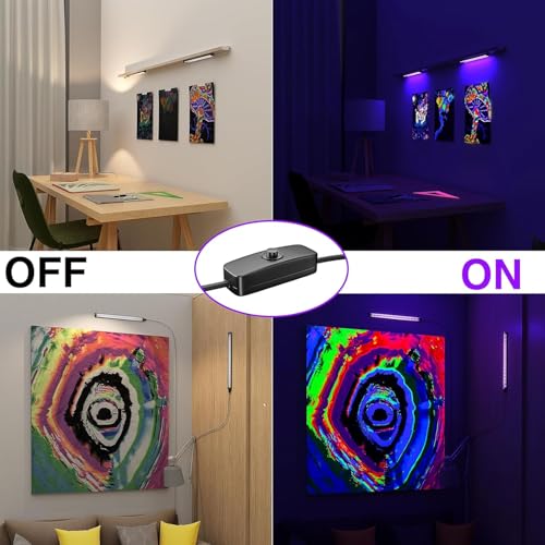 UV Black Light Bar 3 Pack - 1ft LED Blacklight Strip Lights for Fluorescent Tapestry
