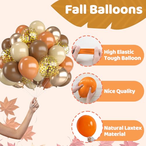 Orange Fall Balloons Set for Autumn Birthday & Wedding Decorations