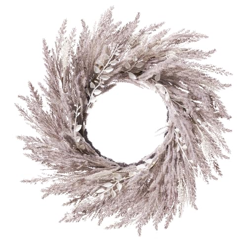 Fall Wreath for Front Door Wall Decor - Boho Pampas Grass, 24 Inch