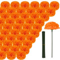 Artificial Marigold Flower Heads Bulk - Orange, 201 Pieces for Day of the Dead Decor & DIY Projects