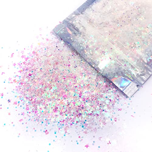 Iridescent Face & Body Glitter Chunky Glitter - Iridescent Flake for Makeup, Nails, Crafts & Raves