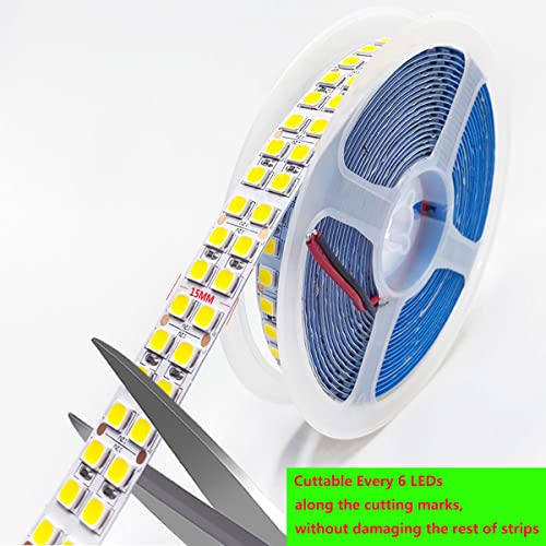 LED Light Strip 16.4ft Waterproof IP67 Dimmable 5054 1200 LEDs for Home & Outdoor Decoration - Warm White 3500K