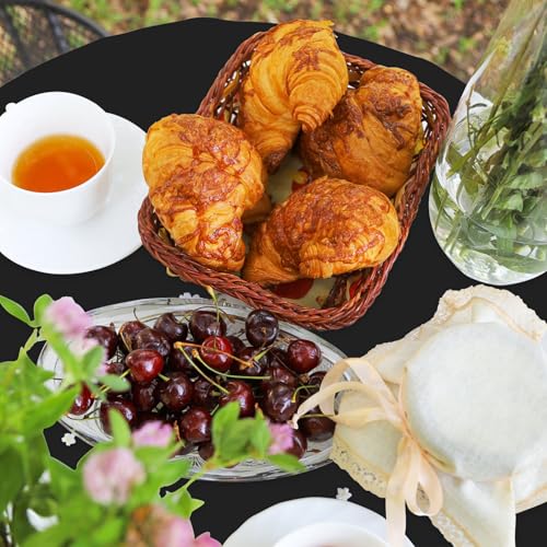Black Plastic Round Tablecloth 3 Pack 84 Inch Disposable Cover for Parties
